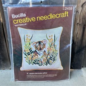 Vintage Bucilla Lion Cub Needlepoint Kit